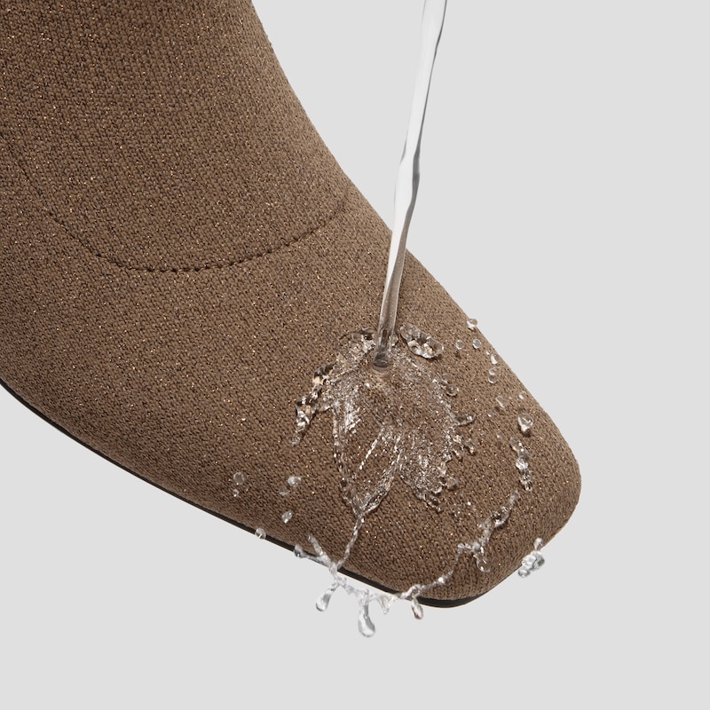 Square-Toe Water-Repellent Heeled Boots (Regina Pro), ESPRESSSO METALLIC, EU35 | VIVAIA