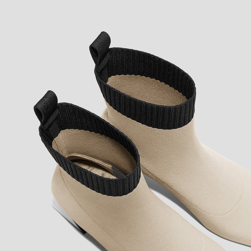 Square-Toe Water-Repellent Heeled Boots (Regina Pro), ALMOND BLACK, EU35 | VIVAIA
