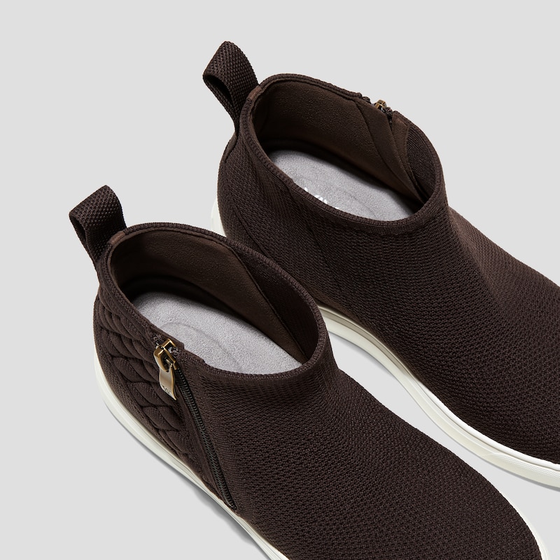 Round-Toe Hidden Wedge Sneakers (Casey), DARK CHOCOLATE, EU35 | VIVAIA