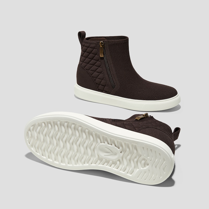 Round-Toe Hidden Wedge Sneakers (Casey), DARK CHOCOLATE, EU35 | VIVAIA