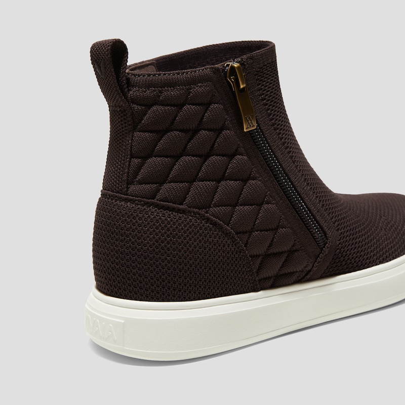 Round-Toe Hidden Wedge Sneakers (Casey), DARK CHOCOLATE, EU35 | VIVAIA