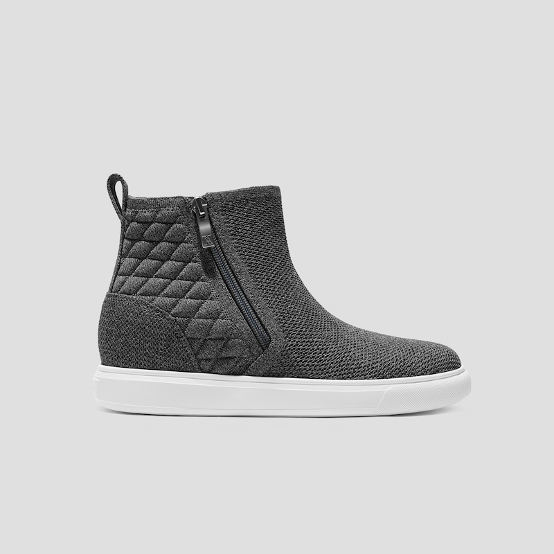 Round-Toe Hidden Wedge Sneakers (Casey), Rich Grey, EU35 | VIVAIA