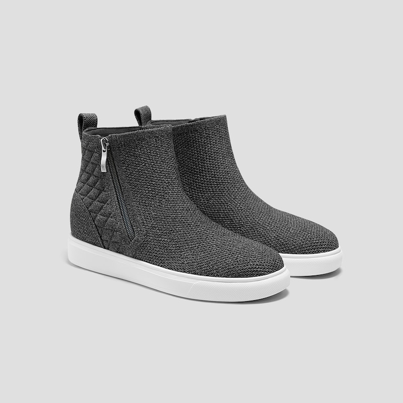 Round-Toe Hidden Wedge Sneakers (Casey), Rich Grey, EU35 | VIVAIA