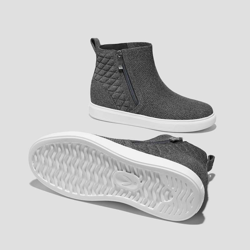 Round-Toe Hidden Wedge Sneakers (Casey), Rich Grey, EU35 | VIVAIA