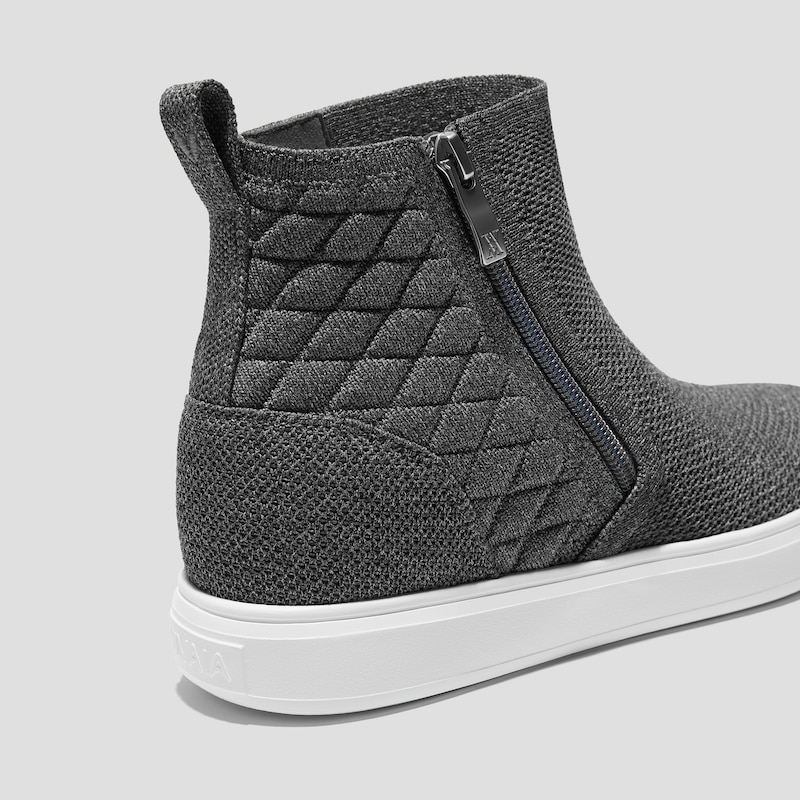 Round-Toe Hidden Wedge Sneakers (Casey), Rich Grey, EU35 | VIVAIA