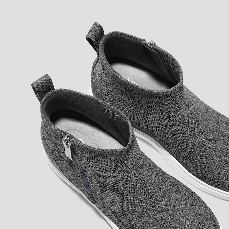 Round-Toe Hidden Wedge Sneakers (Casey), Rich Grey, EU35 | VIVAIA