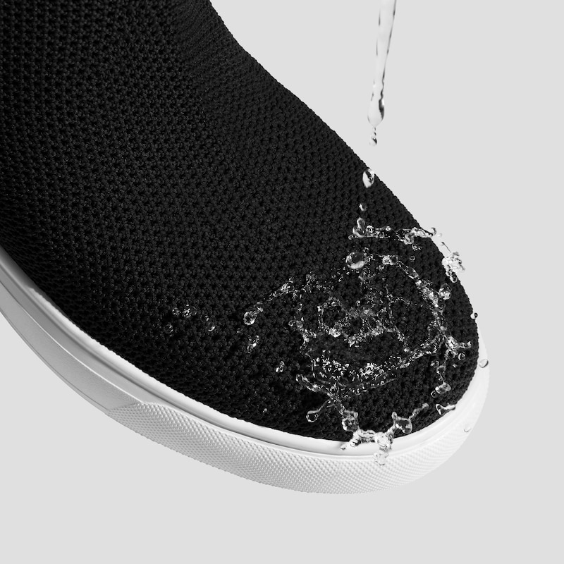 Round-Toe Hidden Wedge Sneakers (Casey), Black, EU35 | VIVAIA