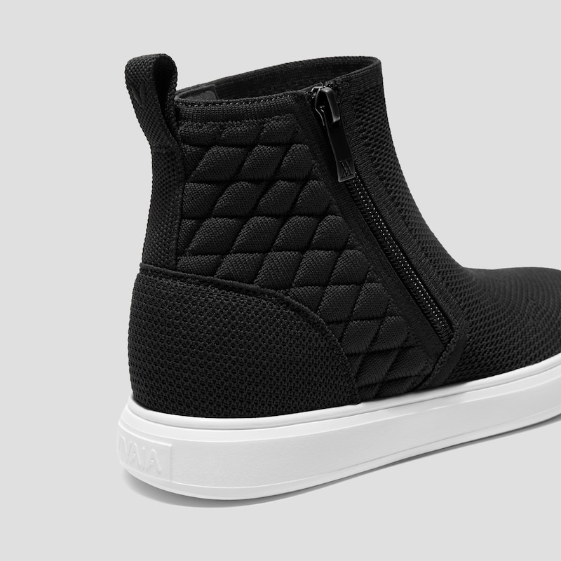 Round-Toe Hidden Wedge Sneakers (Casey), Black, EU35 | VIVAIA