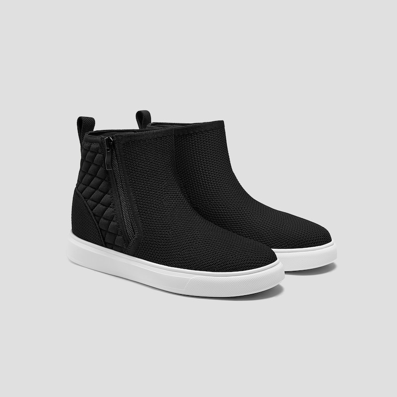 Round-Toe Hidden Wedge Sneakers (Casey), Black, EU35 | VIVAIA