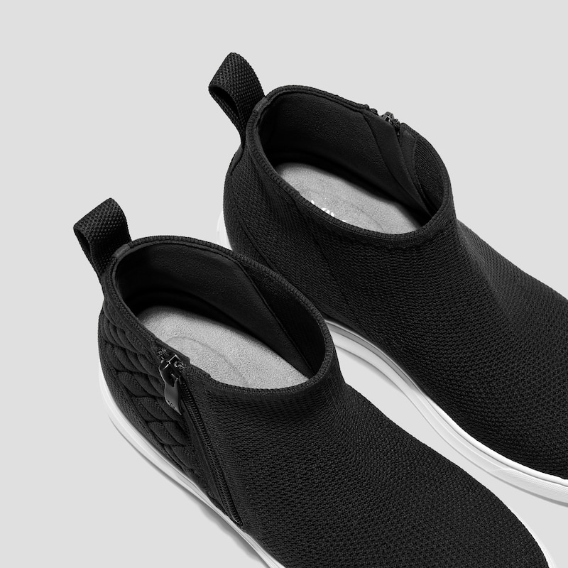 Round-Toe Hidden Wedge Sneakers (Casey), Black, EU35 | VIVAIA