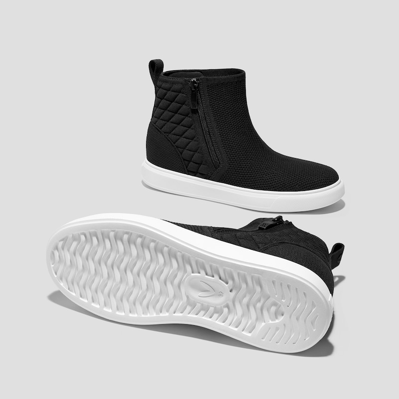 Round-Toe Hidden Wedge Sneakers (Casey), Black, EU35 | VIVAIA