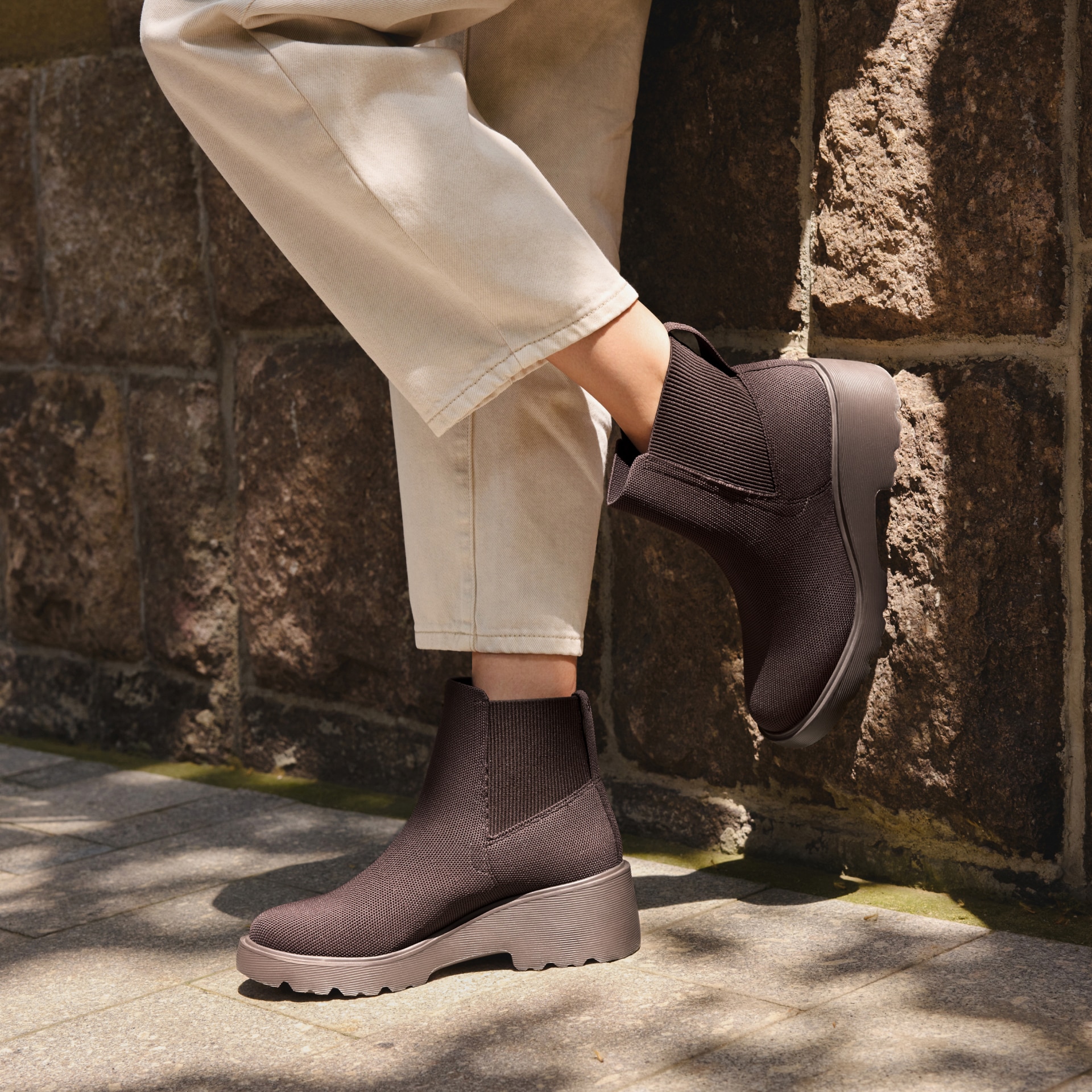 Round-Toe Chunky Platform Travel Boots (Everly), DARK CHOCOLATE