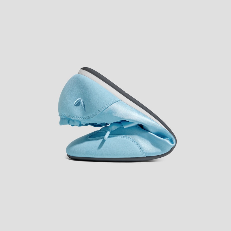 Round-Toe Satin Sneakerina (Yanka), DREAM BLUE | VIVAIA