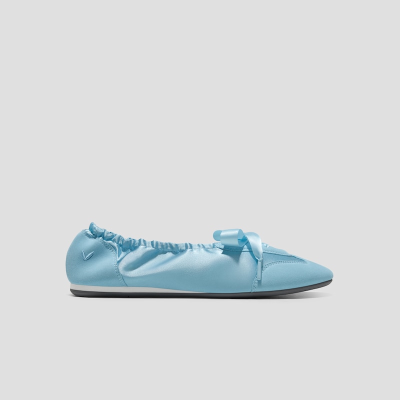 Round-Toe Satin Sneakerina (Yanka), DREAM BLUE | VIVAIA