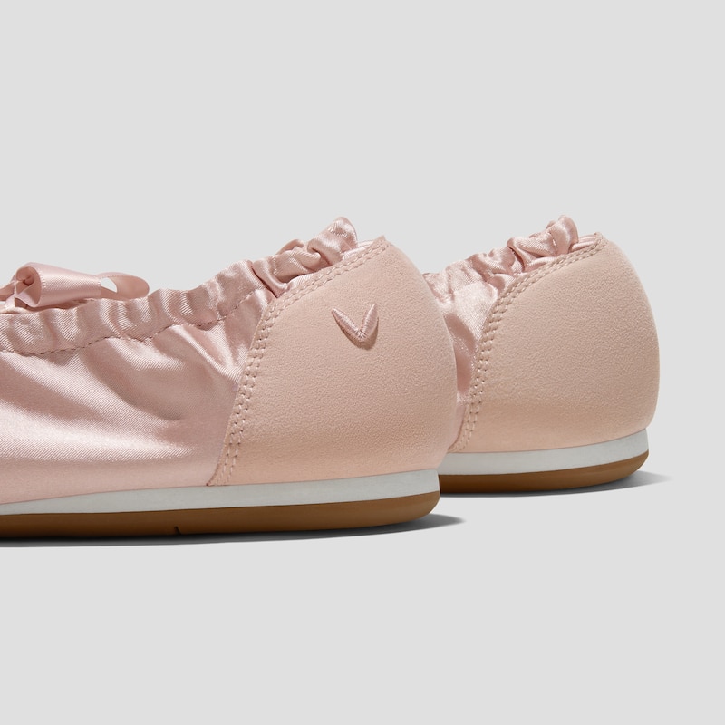 Round-Toe Satin Sneaks (Yanka), PEACH BLUSH | VIVAIA