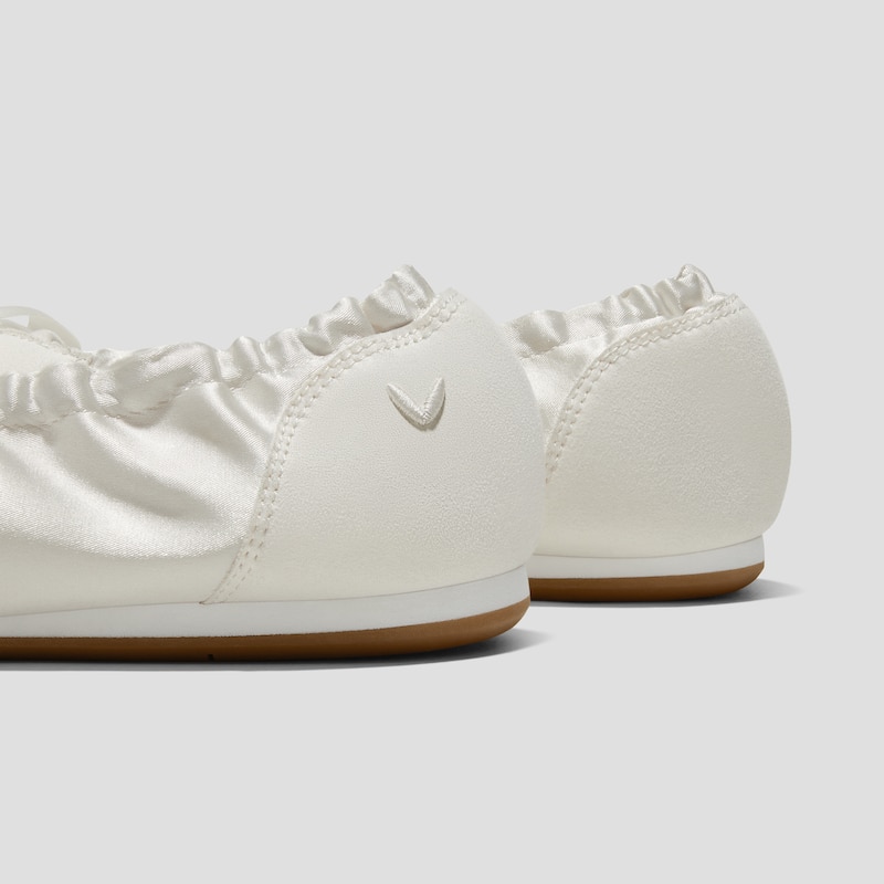Round-Toe Satin Sneakerina (Yanka), LIGHT GOLD | VIVAIA