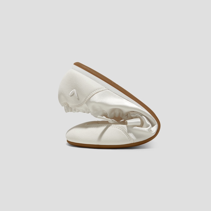 Round-Toe Satin Sneakerina (Yanka), LIGHT GOLD | VIVAIA