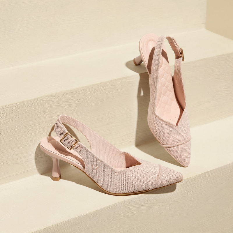 Pointed-Toe Slingback Sandals (Addison), Rose gold, EU39 | VIVAIA