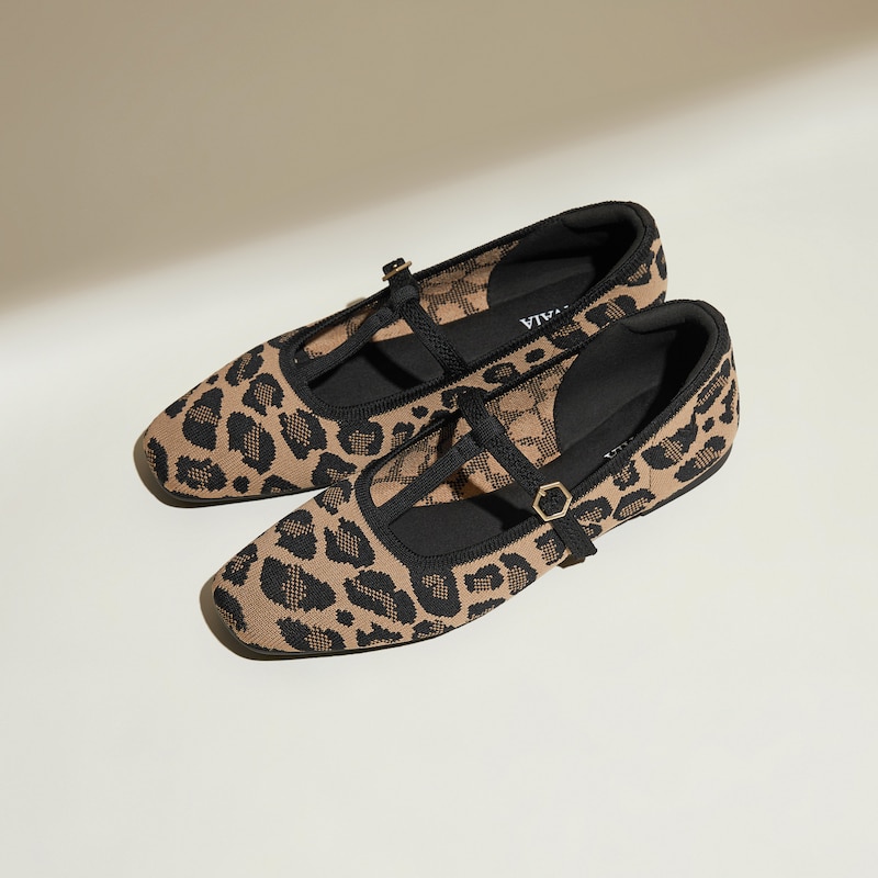 T-Bar Ballet Flats（Melinda）, DARK LEOPARD, EU35 | VIVAIA