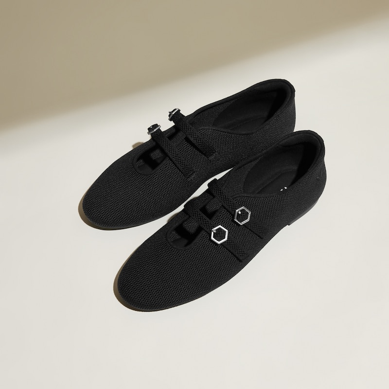 Twin-Strap Flats（Natalie）, Black, EU38.5 | VIVAIA