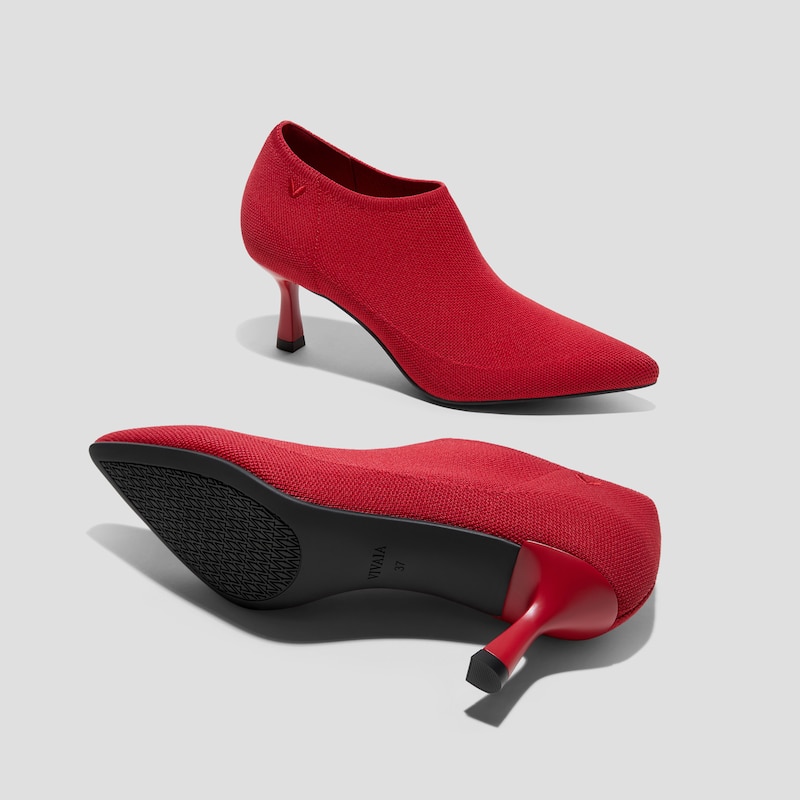 Pointed-Toe Mid Heels (Alana), RUBY  RED, EU35 | VIVAIA