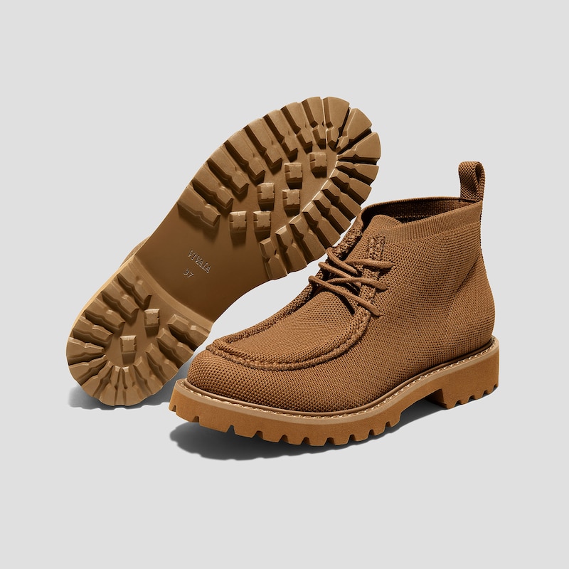 Round-Toe Lug Sole Ankle Boots (Francis), CARAMEL, EU39 | VIVAIA