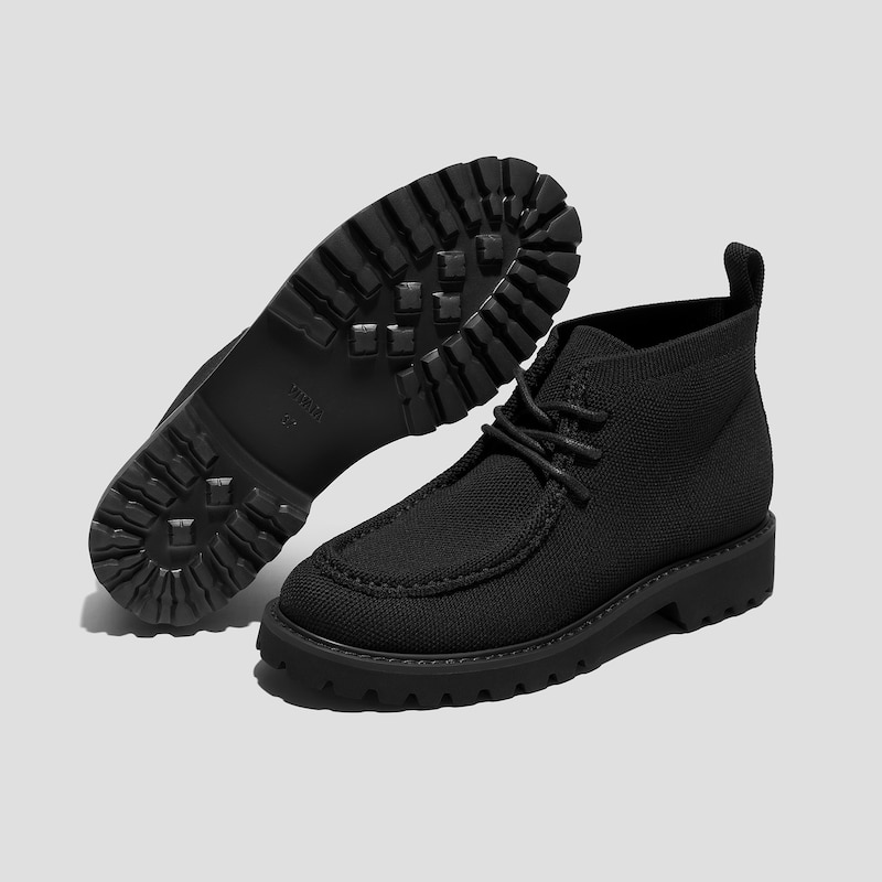 Round-Toe Lug Sole Ankle Boots (Francis), Black, EU38 | VIVAIA