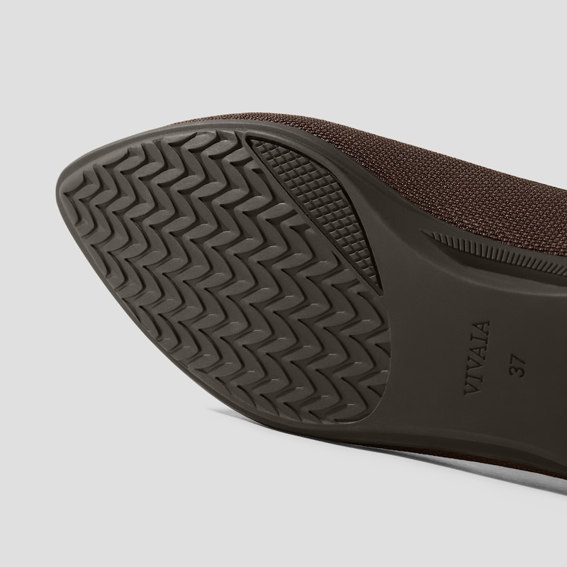 Pointed-Toe Dual-Cushion City Flats (Ecostitch™️ Flat Pro), Chocolate, EU38 | VIVAIA