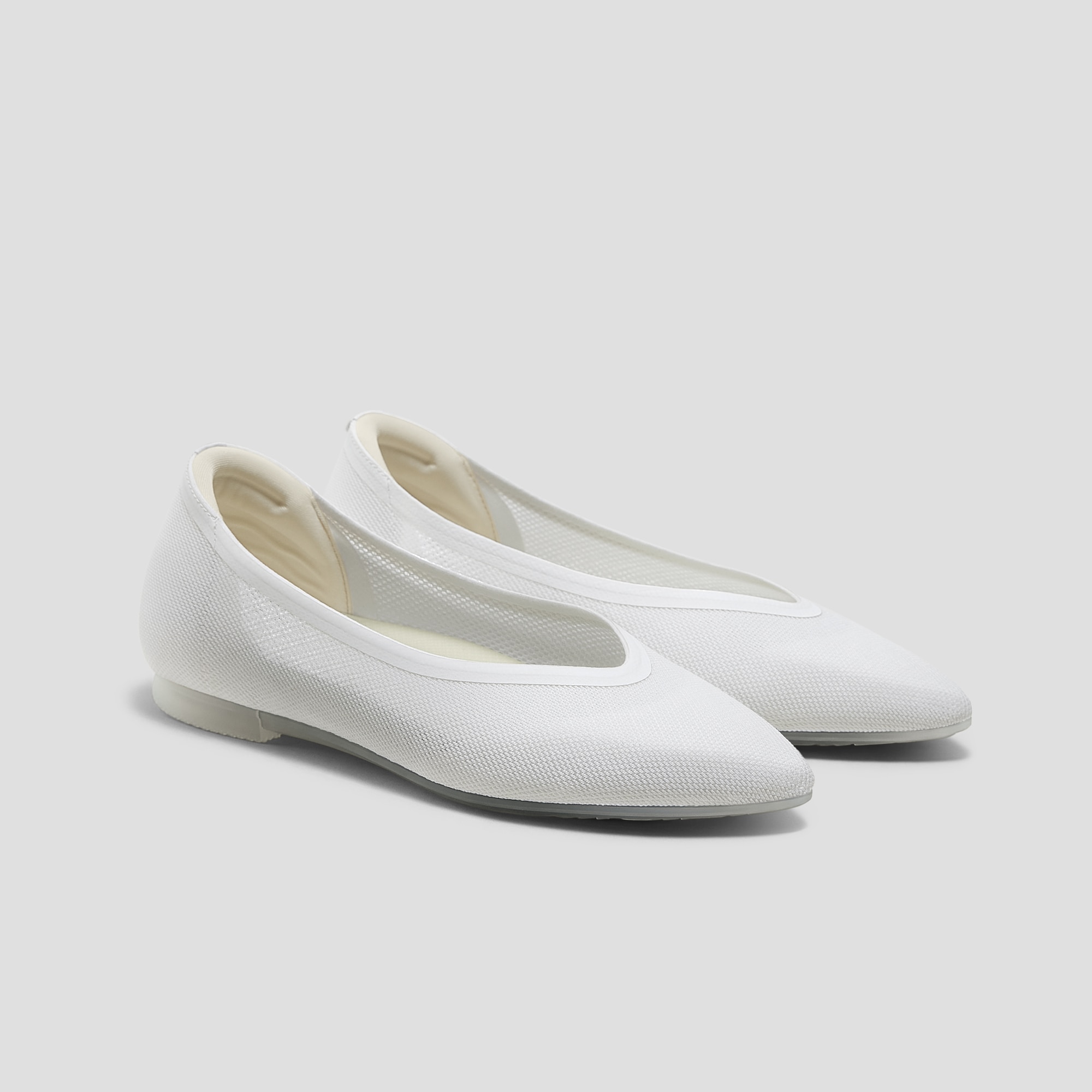 Pointed-Toe Dual-Cushion City Flats (Ecostitch™️ Flat Pro), White Pointed-Toe Dual-Cushion City Flats (Ecostitch™️ Flat Pro), White