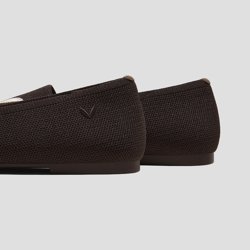 Round-Toe Embroidered Loafers (Audrey), DARK CHOCOLATE BROWN - BUNNY, EU39 | VIVAIA