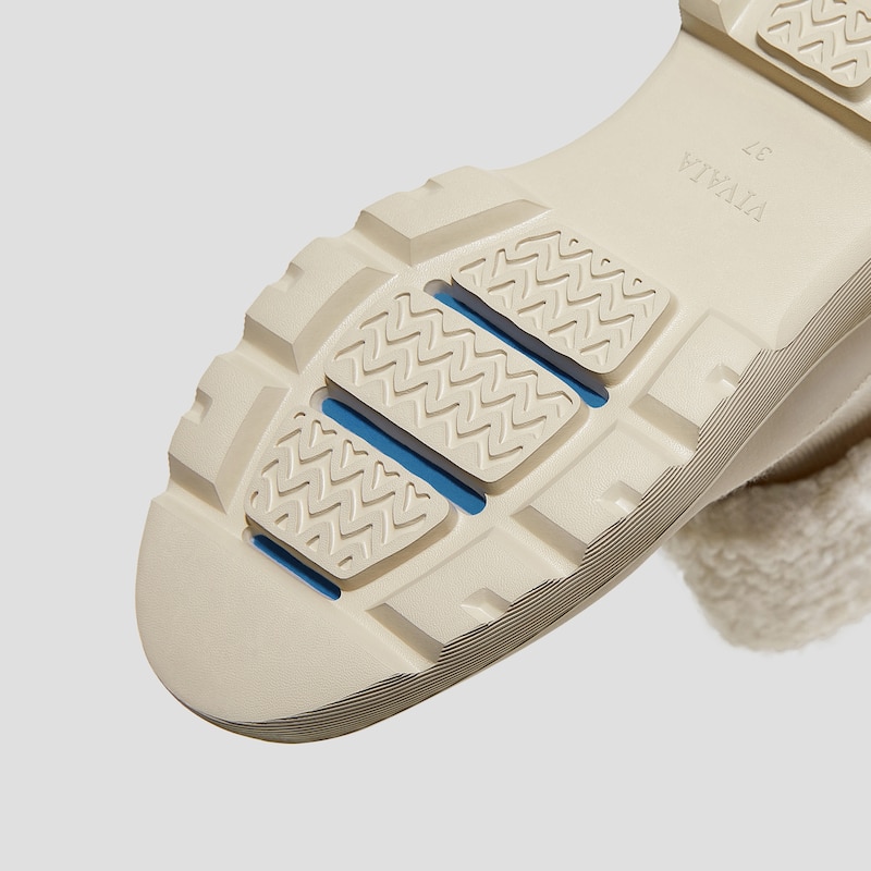 Faux Fur Platform Chunky Wedge Boots（Elaine）, CREAM IVORY WOOL, EU39 | VIVAIA