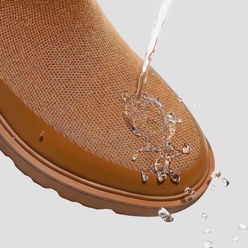 Faux Fur Platform Chunky Wedge Boots (Elaine), CARAMEL WOOL, EU35 | VIVAIA