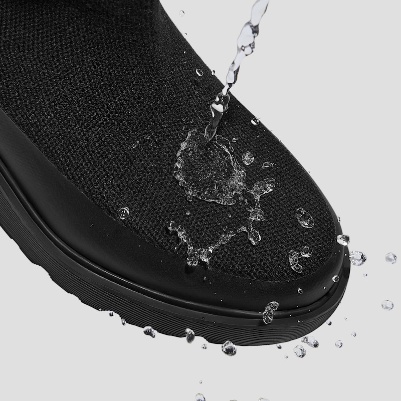 Faux Fur Platform Chunky Wedge Boots（Elaine）, BLACK WOOL, EU35 | VIVAIA