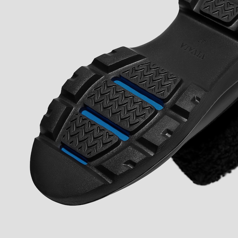 Faux Fur Platform Chunky Wedge Boots（Elaine）, BLACK WOOL, EU35 | VIVAIA