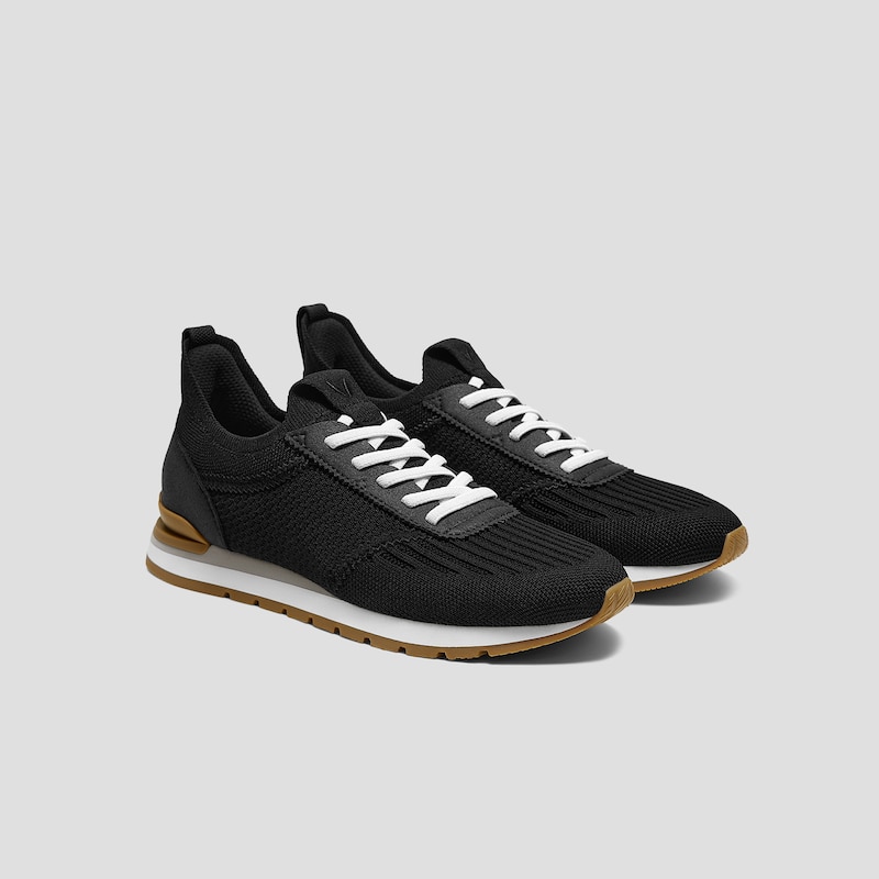 Mix-Texture Slip-On Sneakers (Astra), Black, EU35 | VIVAIA