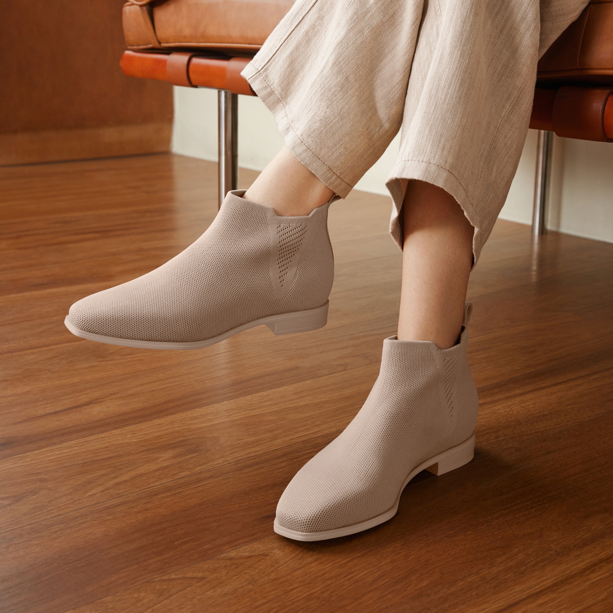 Square-Toe Slip-On Chelsea Boots (Ryan Slip-On), WARM TAUPE, EU39
