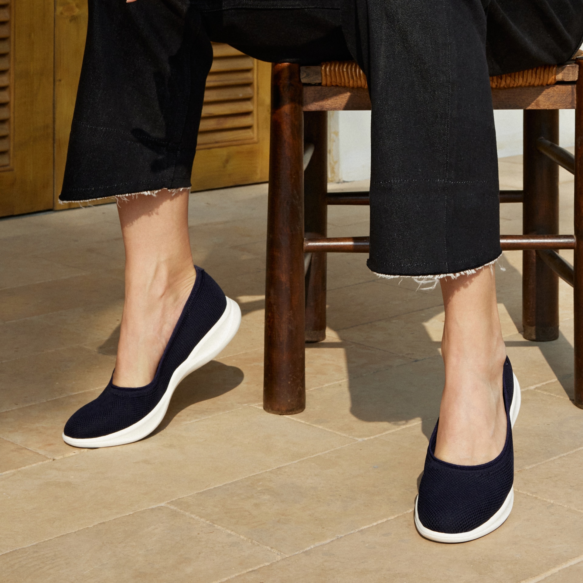 Water-Repellent Round-Toe All-Day Sneaker Flats (Izabel