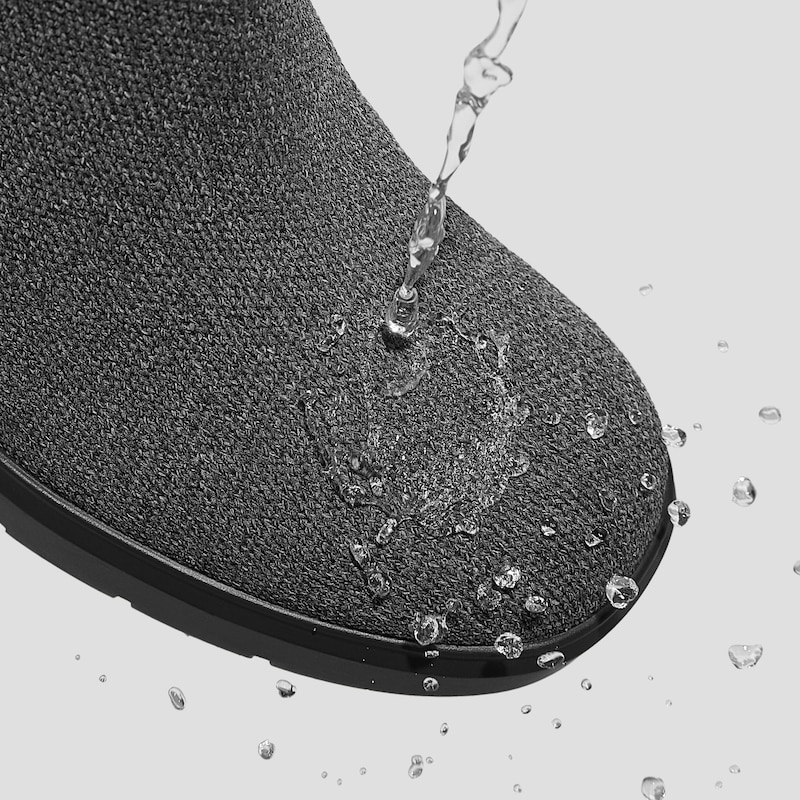 Square-Toe Water-Repellent Heeled Boots (Gisella), Rich Grey, EU40 | VIVAIA