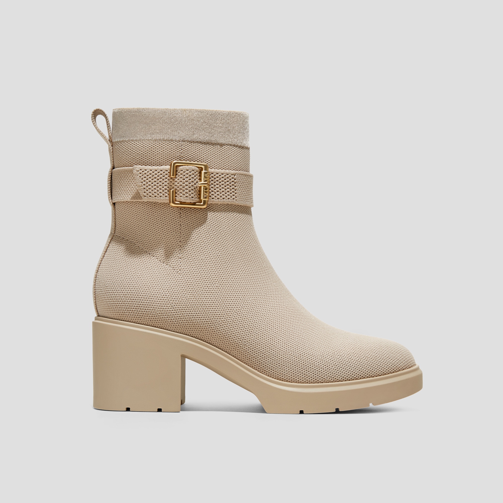 Square-Toe Water-Repellent Heeled Boots (Gisella), ALMOND, EU35