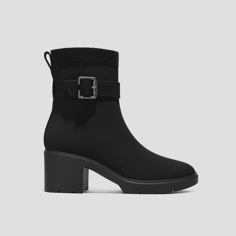 Square-Toe Water-Repellent Heeled Boots (Gisella), Black, EU38.5 | VIVAIA