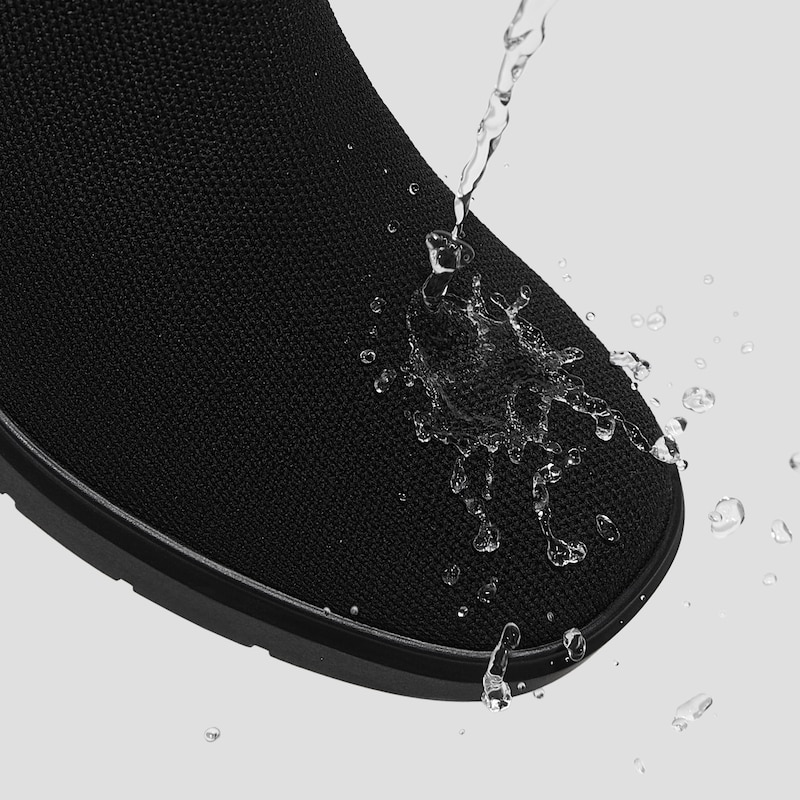 Square-Toe Water-Repellent Heeled Boots (Gisella), Black, EU38.5 | VIVAIA