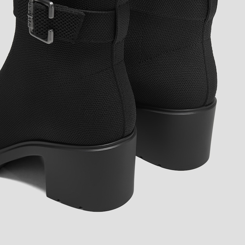 Square-Toe Water-Repellent Heeled Boots (Gisella), Black, EU38.5 | VIVAIA