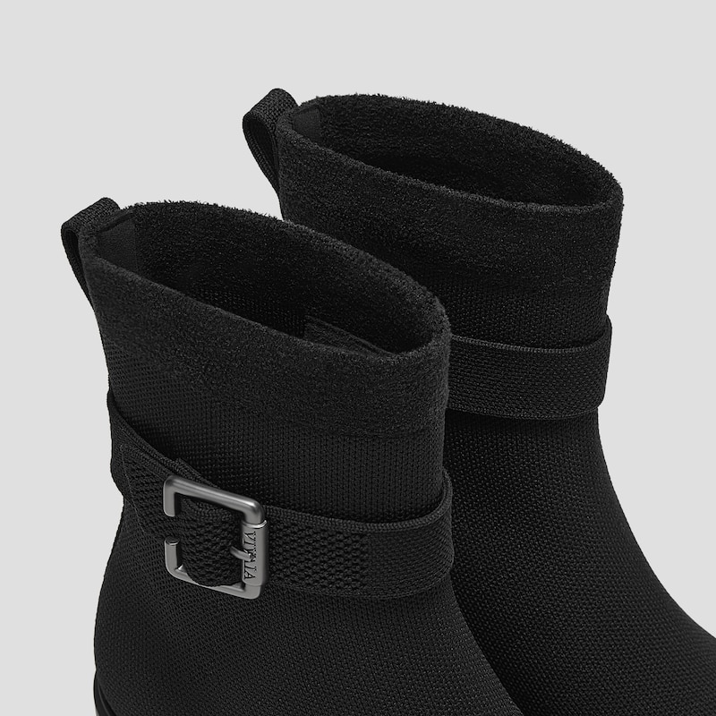 Square-Toe Water-Repellent Heeled Boots (Gisella), Black, EU38.5 | VIVAIA