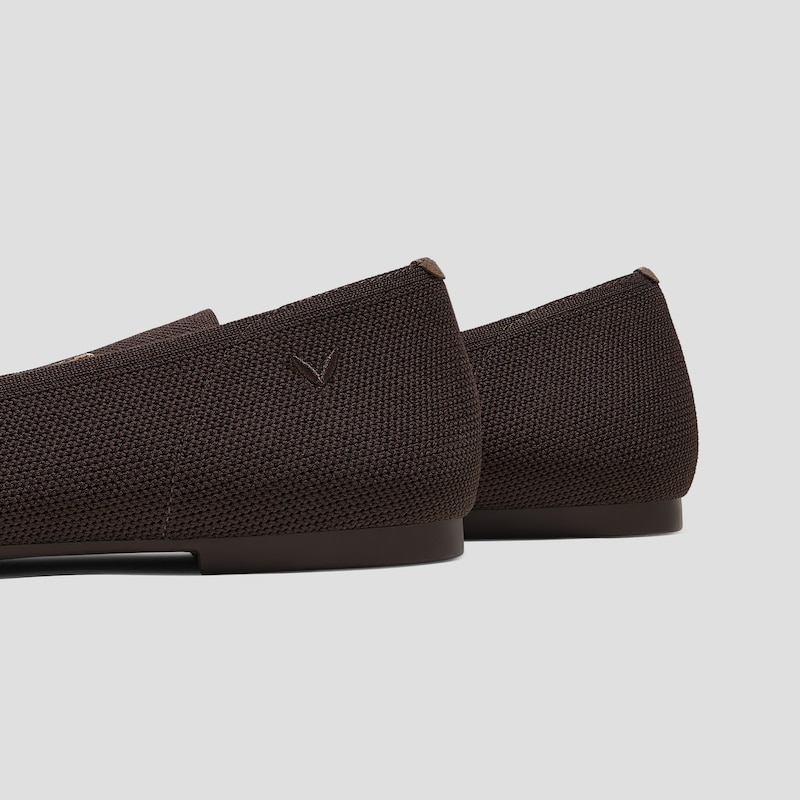 Round-Toe Embroidered Loafers (Audrey), DARK CHOCOLATE, EU38.5 | VIVAIA