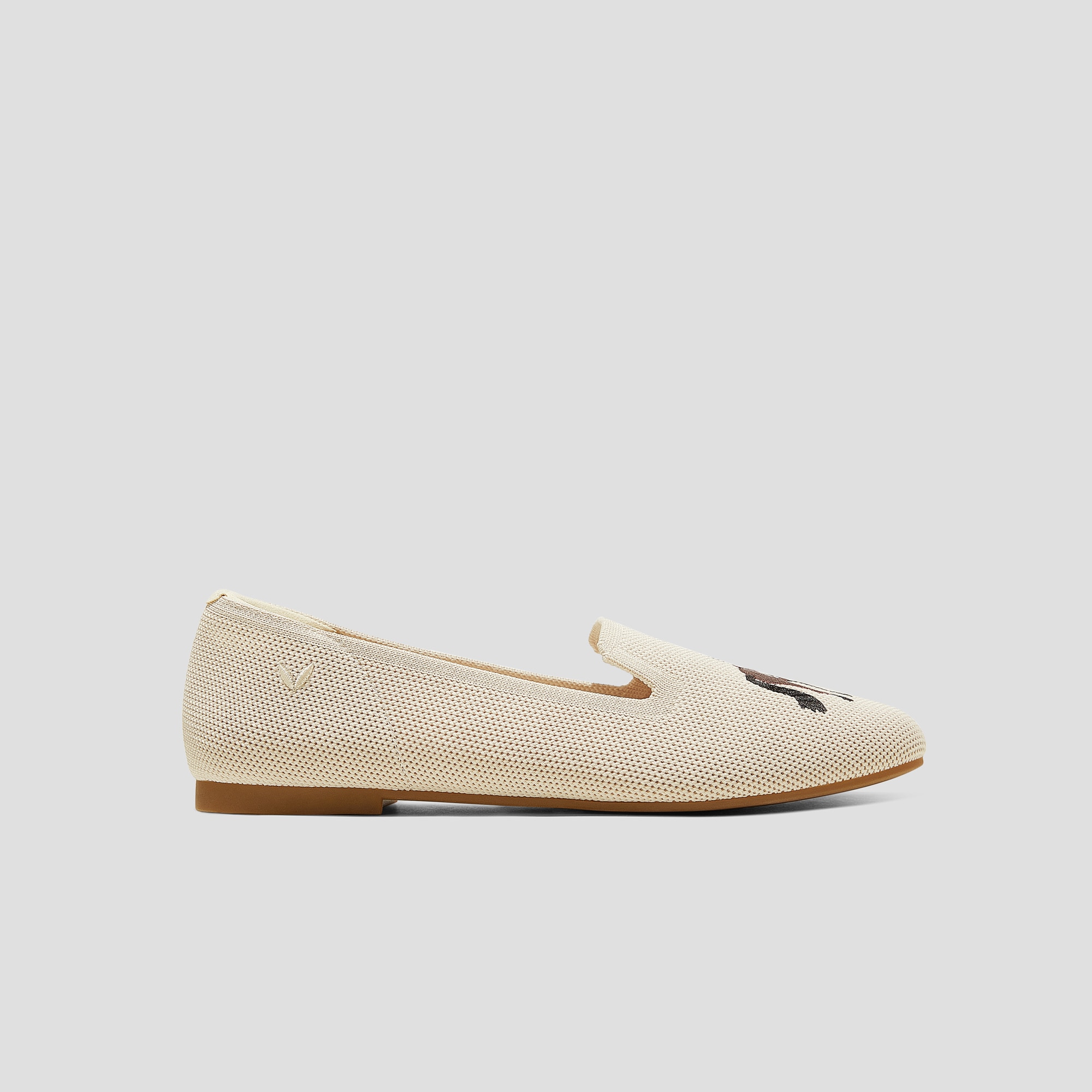 Round-Toe Embroidered Loafers (Audrey), CREAM IVORY, EU39 | VIVAIA