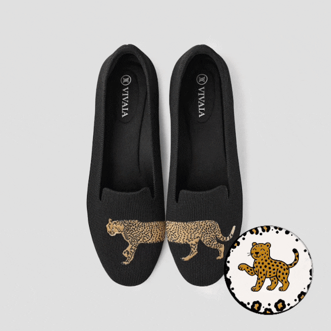 Round-Toe Embroidered Loafers (Audrey)