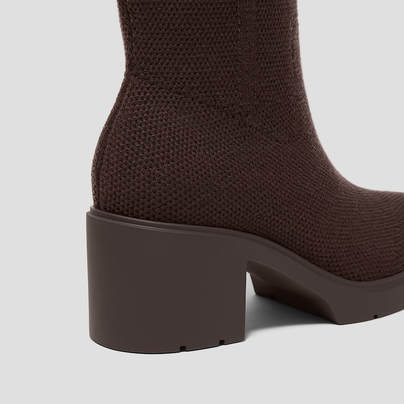 Fold-Over Square-Toe Knee-High Boots (Gia), DARK CHOCOLATE, EU41 | VIVAIA