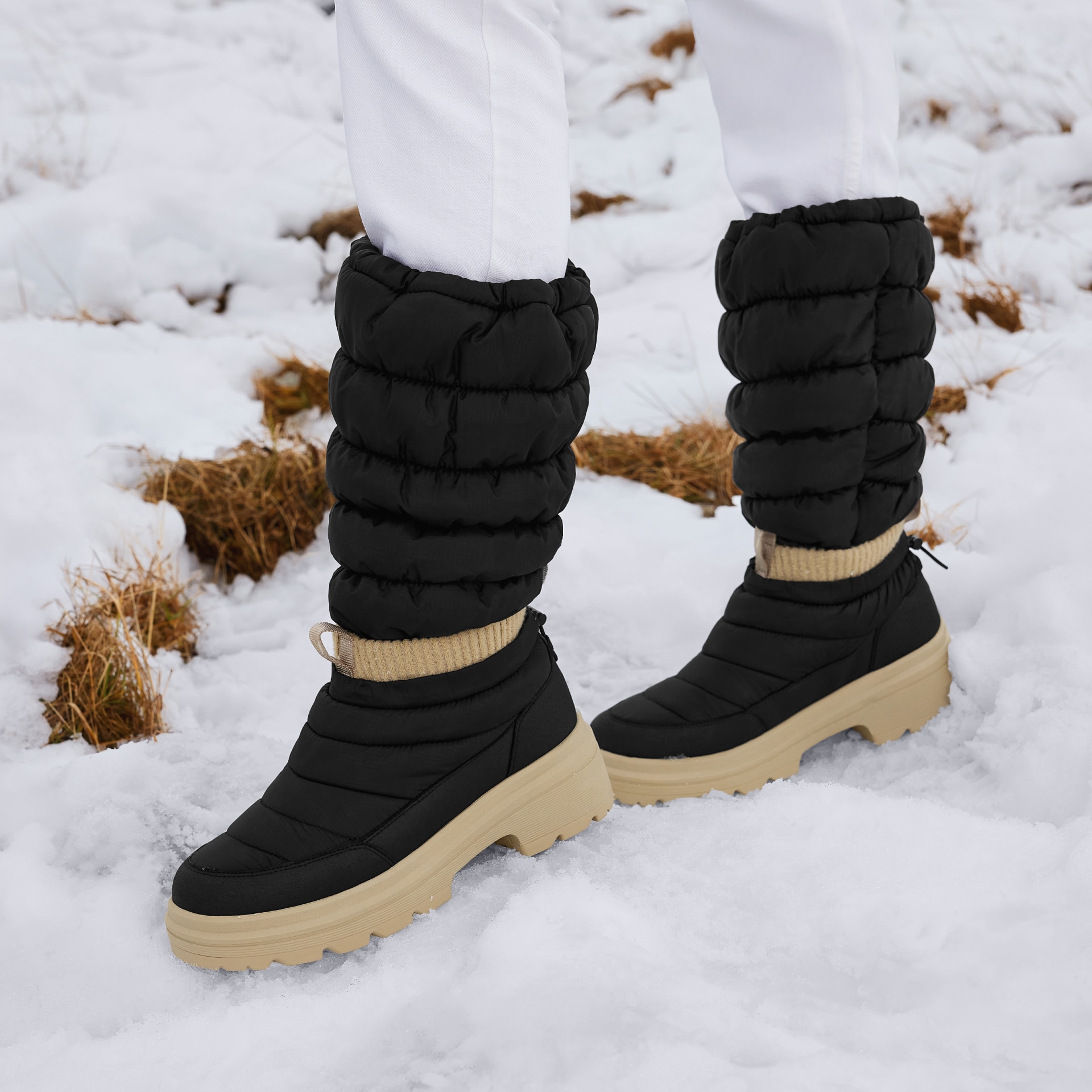2-in-1 Detachable PufferTherm Warm Boots, BLACK/DESERT, EU39 | VIVAIA