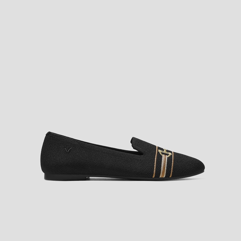 Round-Toe Embroidered Loafers (Audrey), BLACK - HORSEBIT, EU39 | VIVAIA