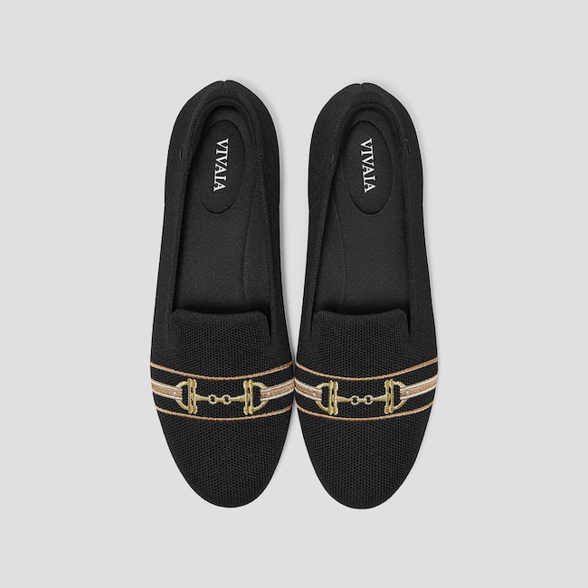 Round-Toe Embroidered Loafers (Audrey)